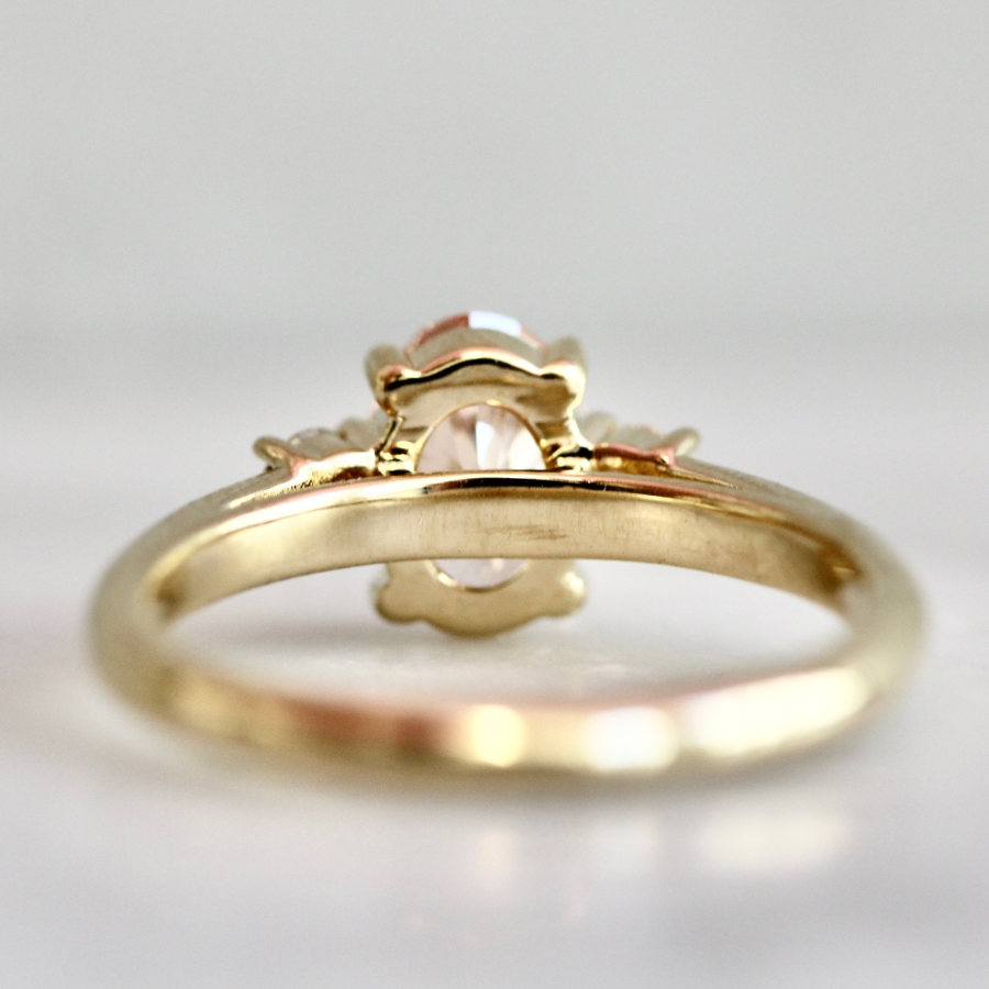 Pink Oval Cut Lab Diamond Ring