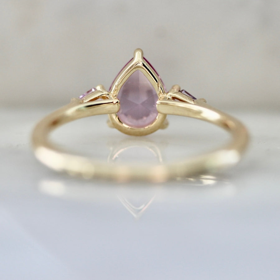 
            Pink Parfait Pear Rose Cut Sapphire Ring