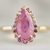 Pink Pear Cut Opalescent Sapphire Ring