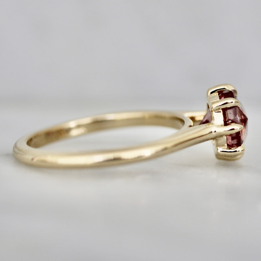 Pink Round Cut Garnet Ring