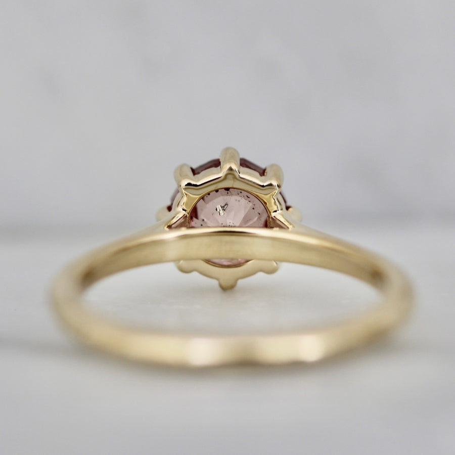 Pink Round Cut Garnet Ring