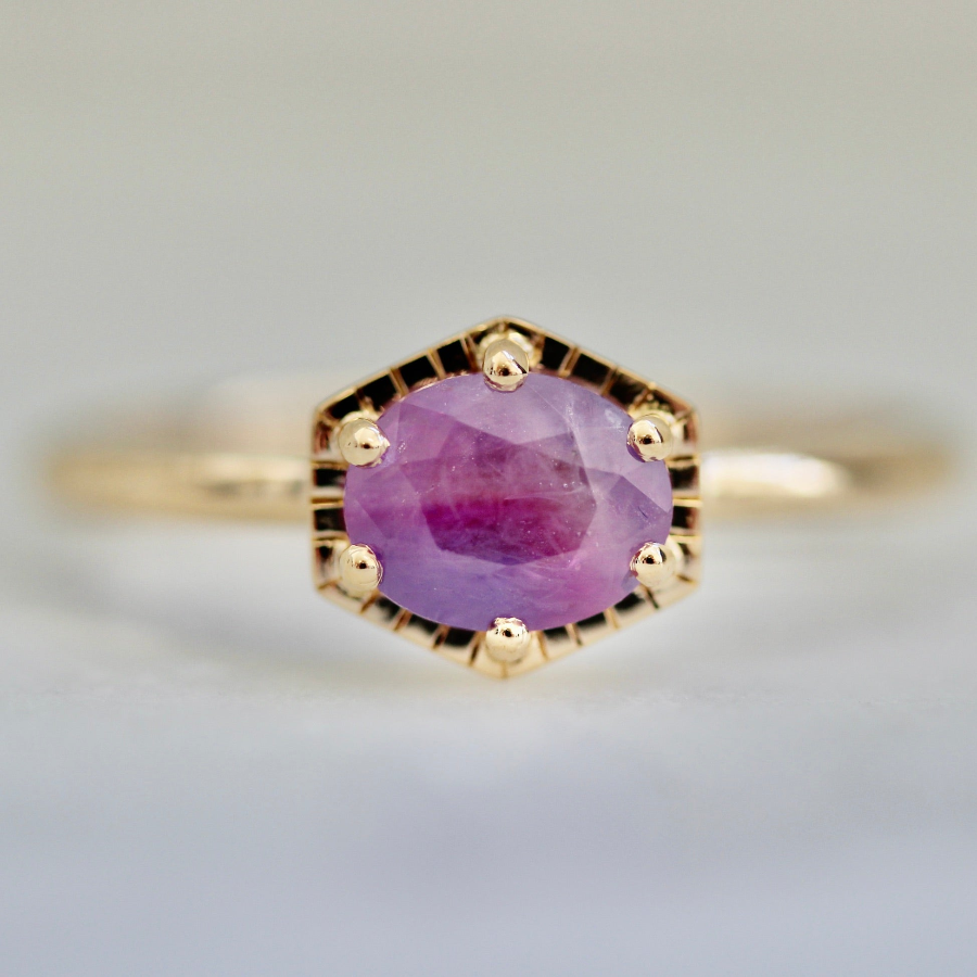 4916 - Bezel Opalescent Halo Ring