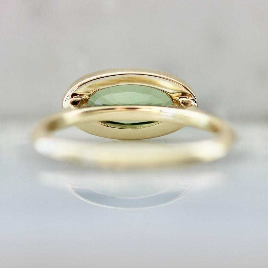 Pistachio Cookie Green Moval Cut Sapphire Ring