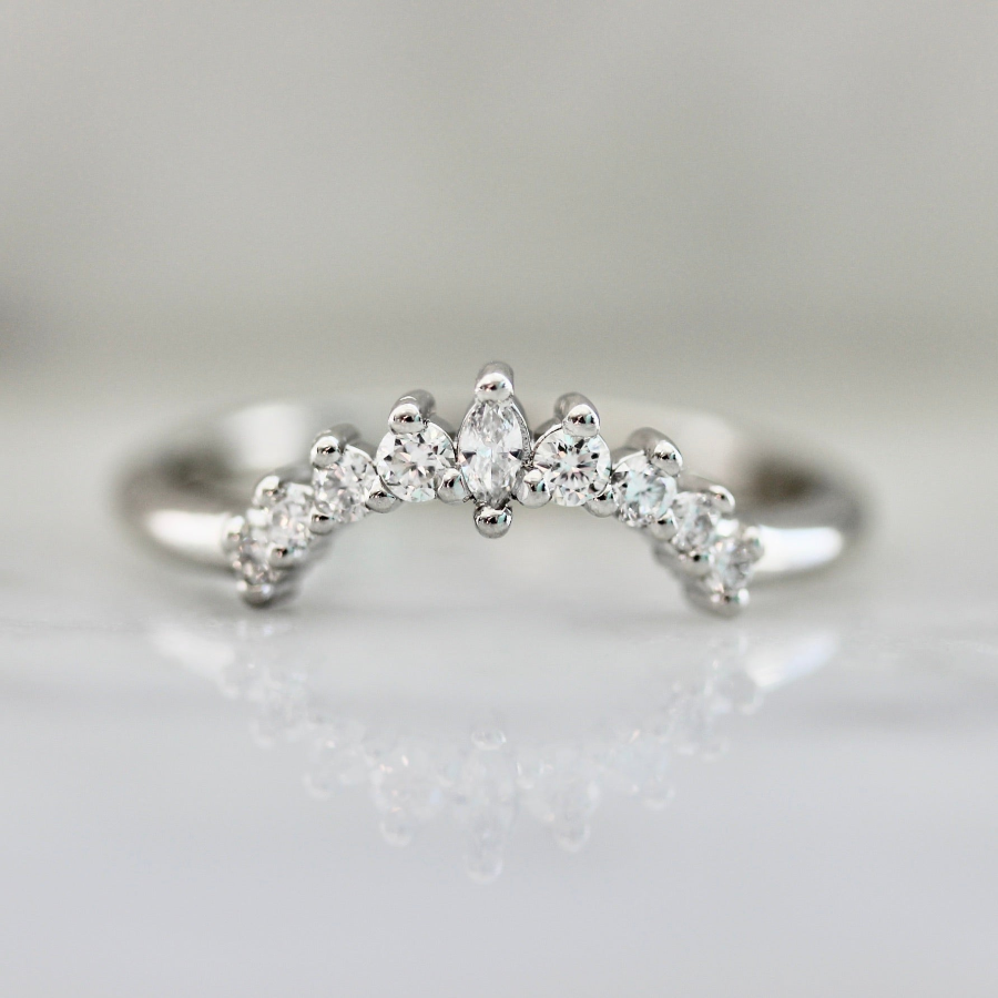 Platinum Diamond Tiara Wedding Band  6280