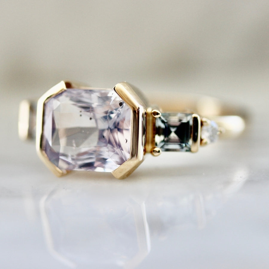 Pucker Up Purple Radiant Cut Sapphire Ring