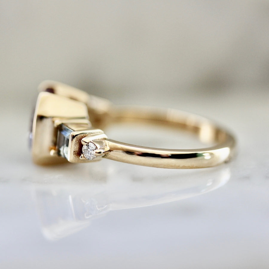 Pucker Up Purple Radiant Cut Sapphire Ring