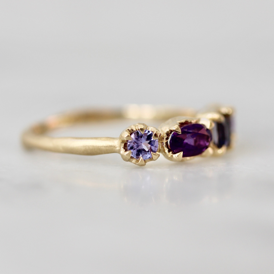 Purple Gemstone Medley Ring