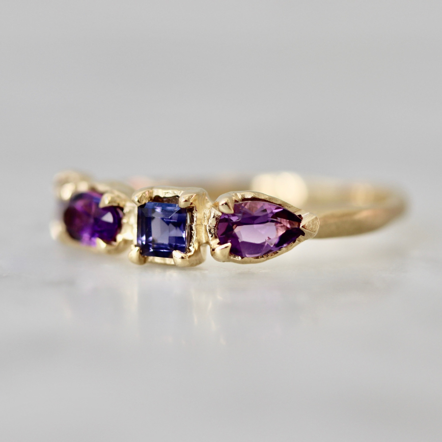 
            Purple Gemstone Medley Ring