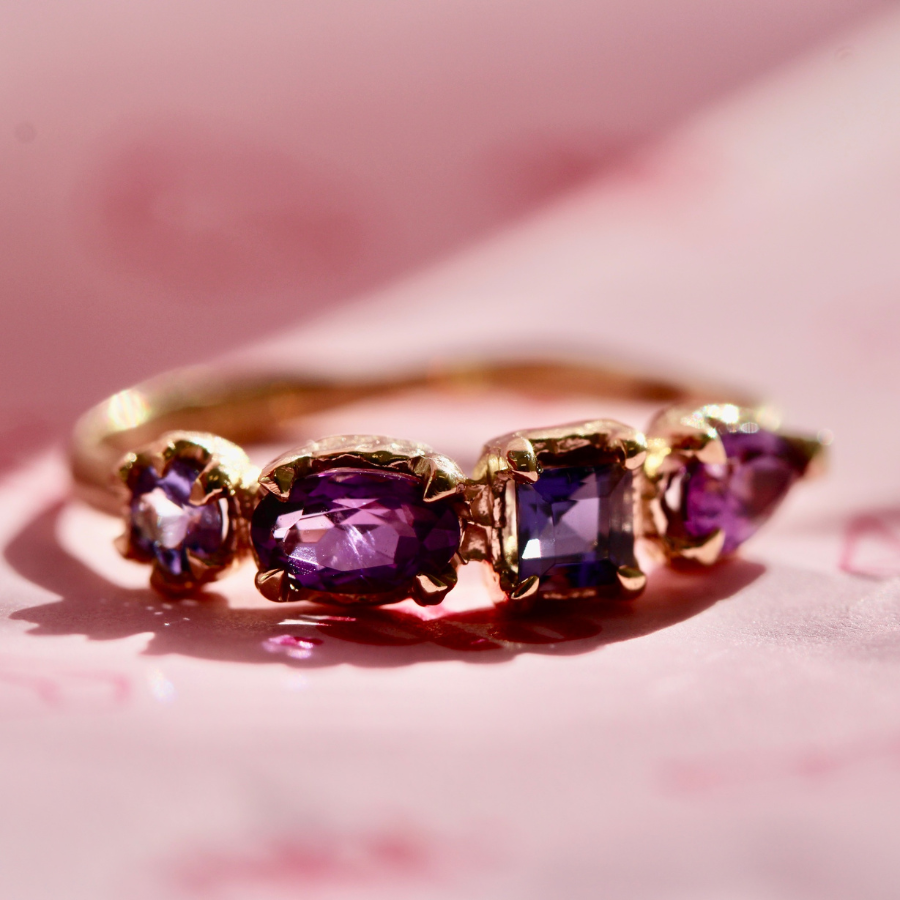 
            Purple Gemstone Medley Ring