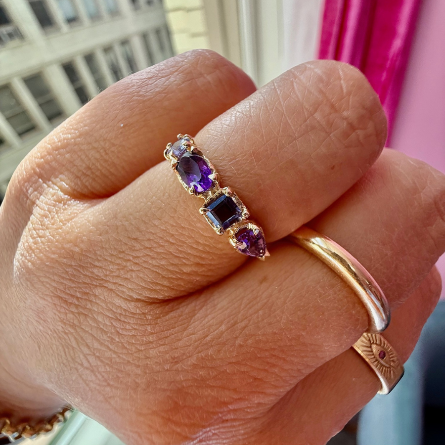 
            Purple Gemstone Medley Ring