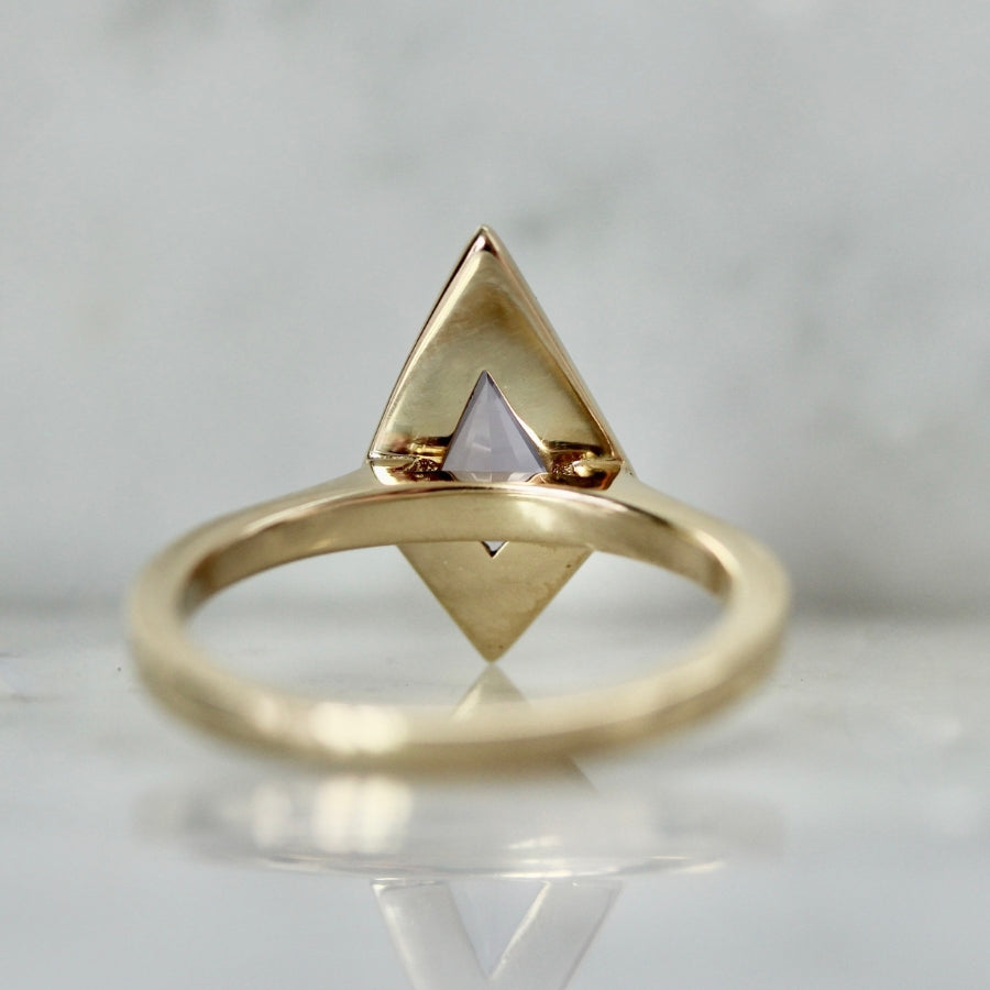 Purple Kite Cut Sapphire Ring