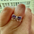 Purple Pear Sapphire Bow Ring