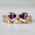 Purple Pear Sapphire Bow Ring