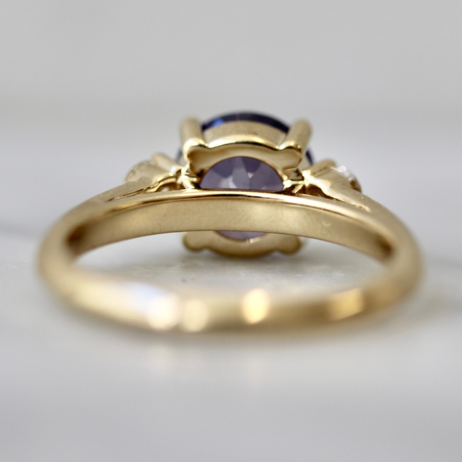 
            Purple Round Cut Opalescent Sapphire Ring