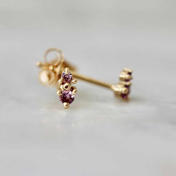 Purple Sapphire Cluster Earrings