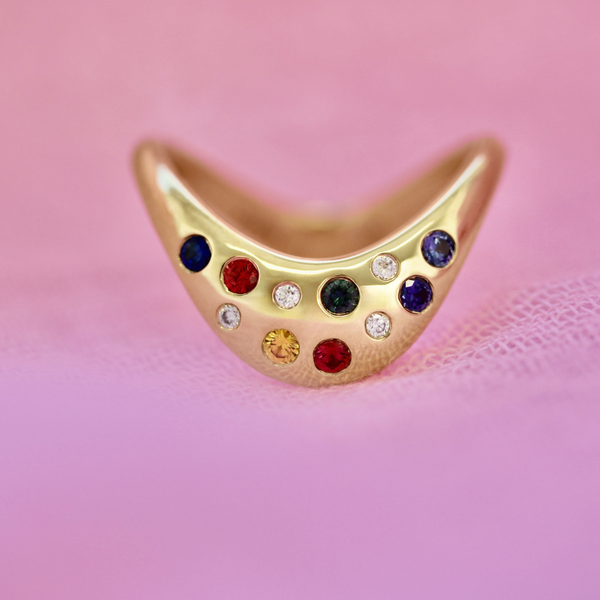 rainbow sapphire ring