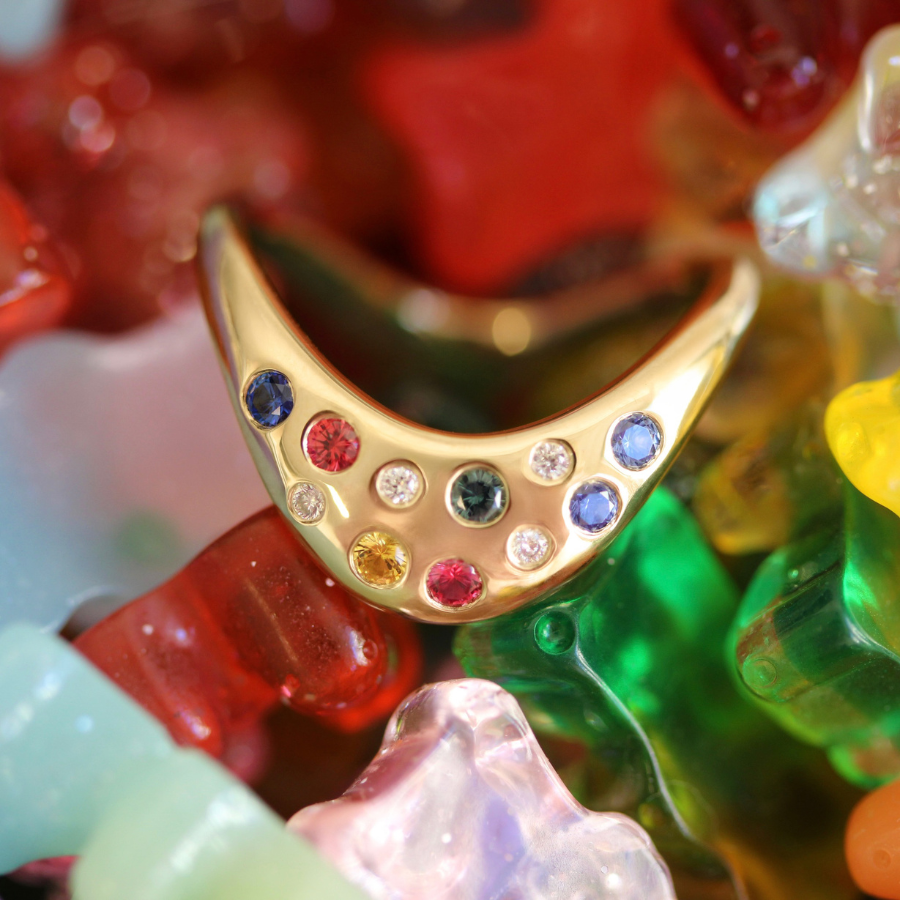 rainbow sapphire ring