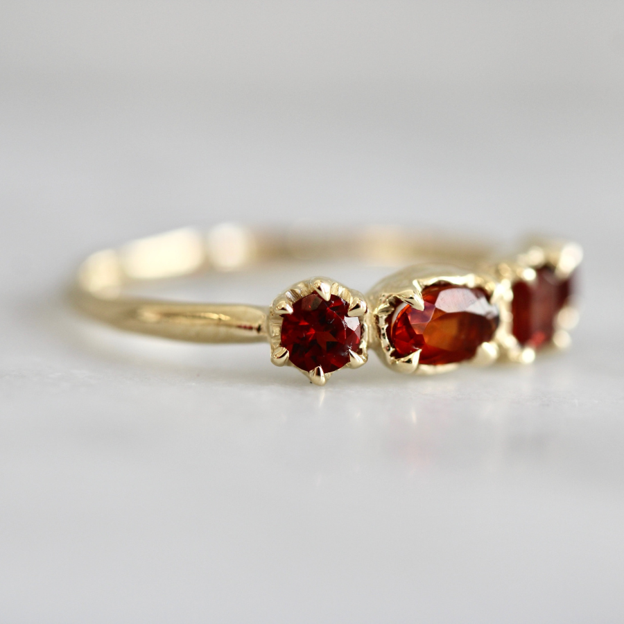 Red Gemstone Medley Ring