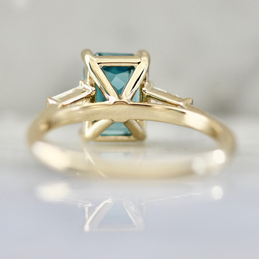 Regatta Teal Radiant Cut Zircon Ring