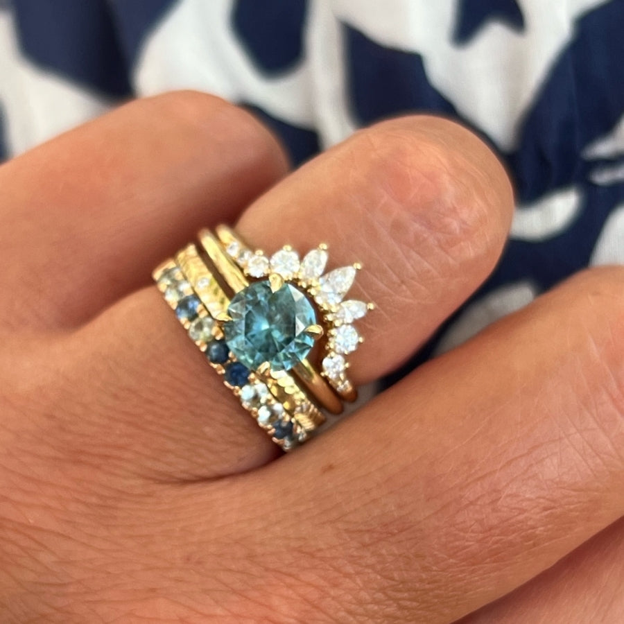 Rip Tide Blue Round Brilliant Cut Sapphire Band