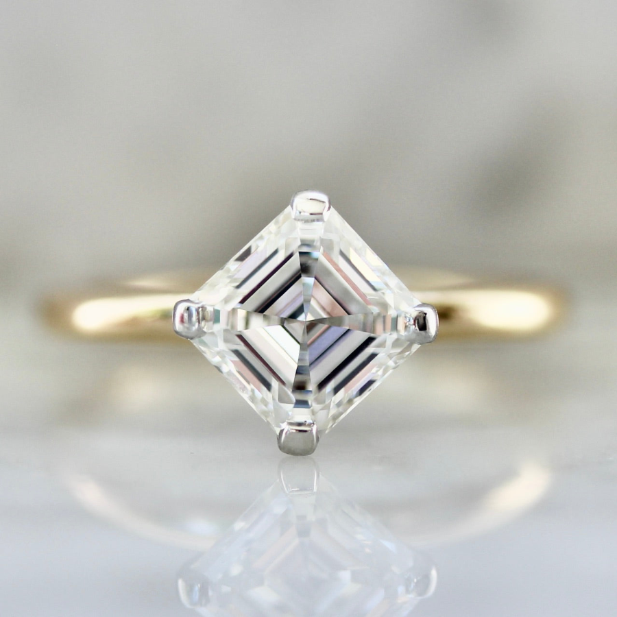5459 Rotated Asscher Cut Diamond Engagement Ring  5657