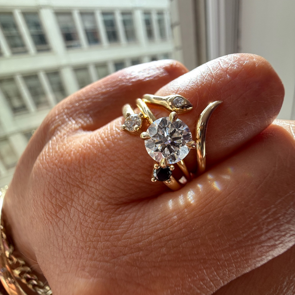 White Round Cut Lab Diamond Ring