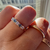 Round Cut Opalescent Sapphire Band