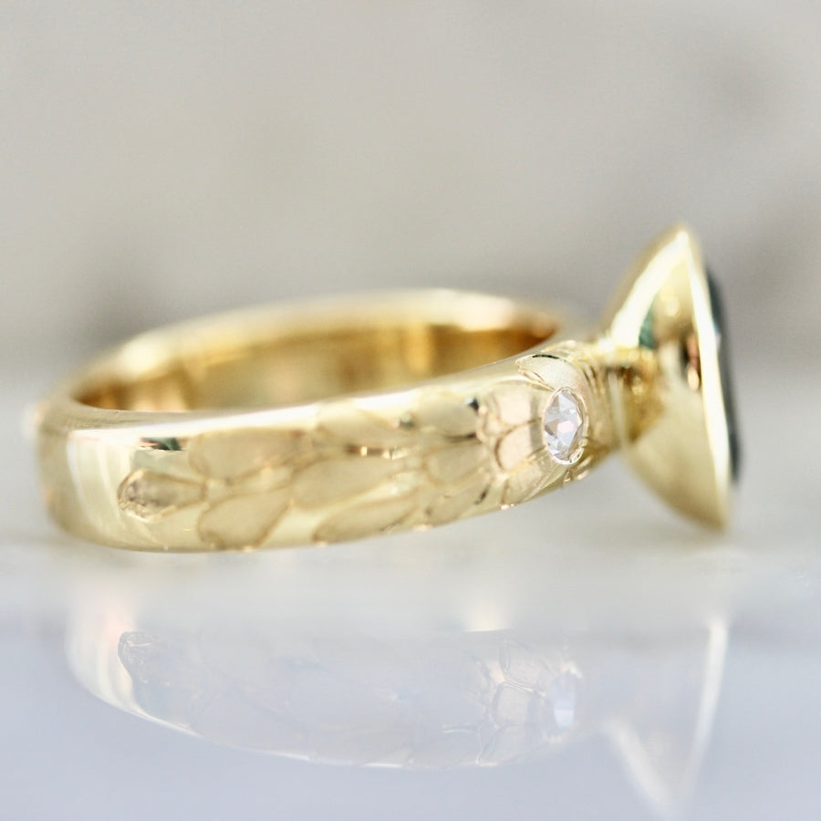 Secret Garden Green Oval Cut Montana Sapphire Ring