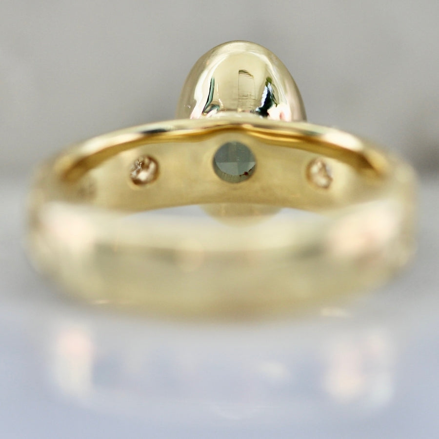 Secret Garden Green Oval Cut Montana Sapphire Ring