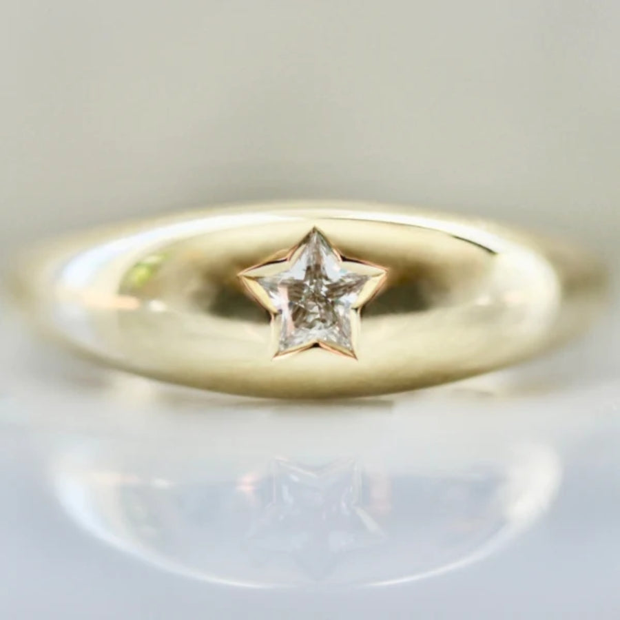 Selene White Star Cut Diamond Ring - Gem Breakfast