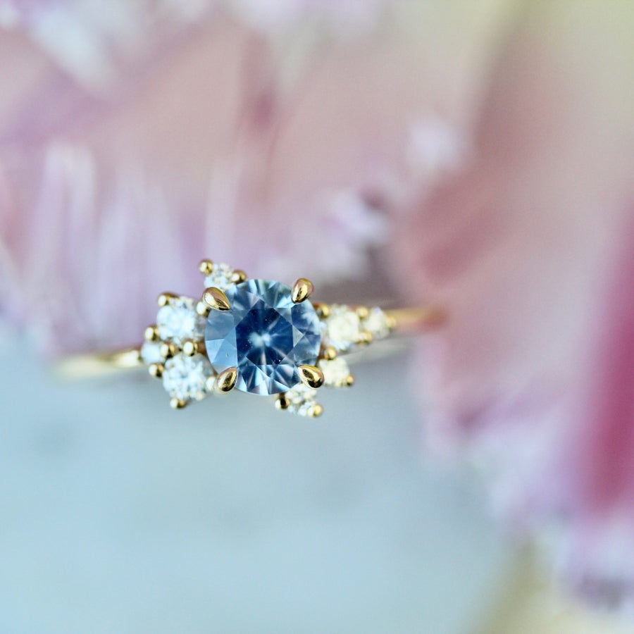 Skyline Blue Round Brilliant Cut Sapphire Ring