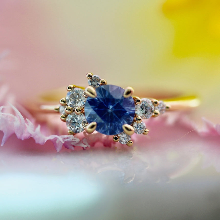 
            Skyline Blue Round Brilliant Cut Sapphire Ring