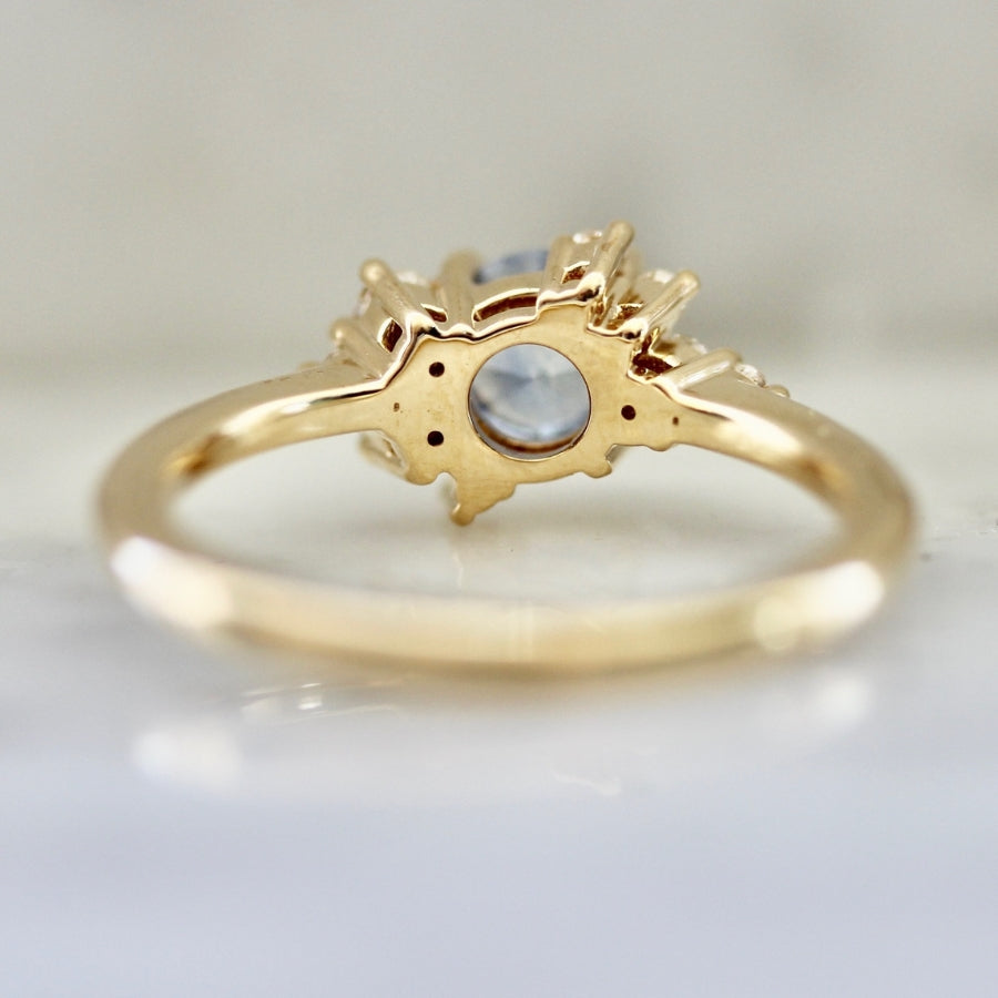 Skyline Blue Round Brilliant Cut Sapphire Ring