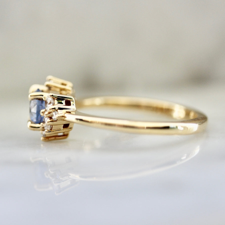 Skyline Blue Round Brilliant Cut Sapphire Ring