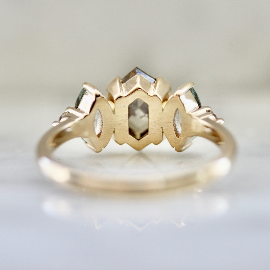Snickerdoodle Champagne Hexagon Cut Diamond Ring