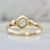 Snow Cone White Round Rose Cut Diamond Ring