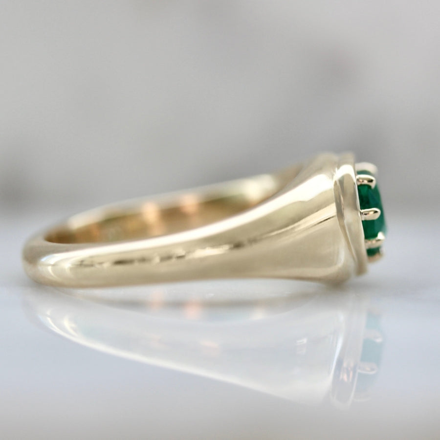 Sour Apple Heart Cut Emerald Bombe Ring