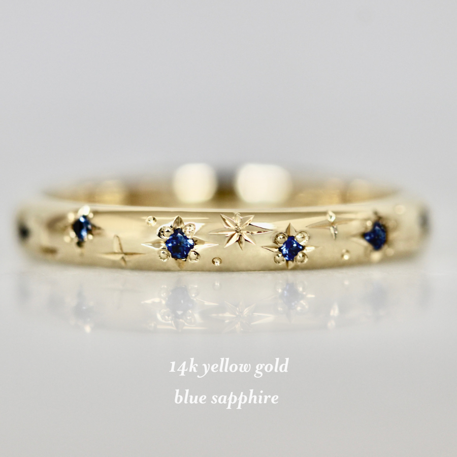 Star Engraved Gemstone Band