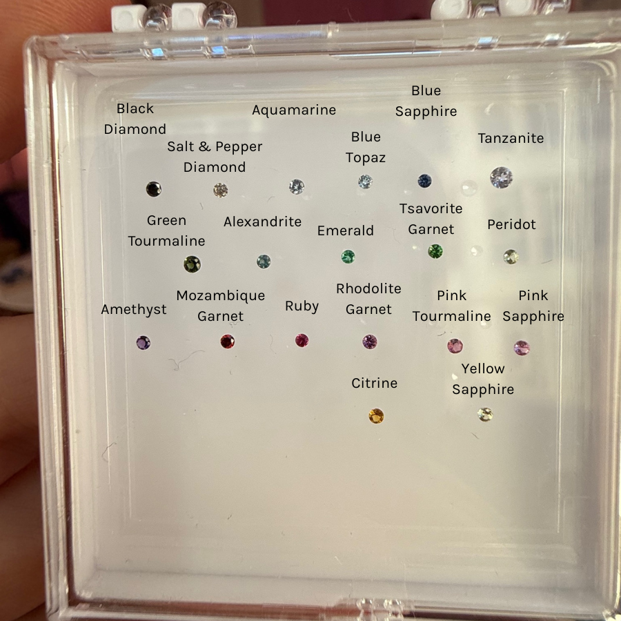 Star Engraved Gemstone Band