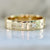 Star Engraved Gold Wedding Band with Diamonds 