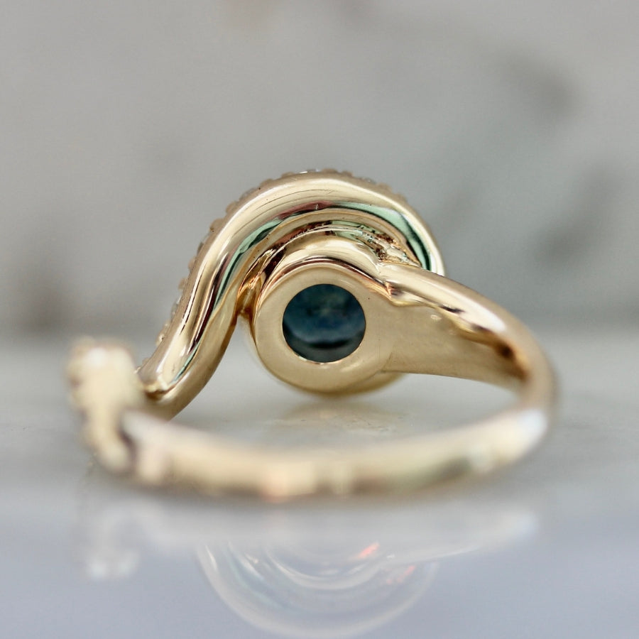 Starry Night Blue Round Brilliant Cut Montana Sapphire Ring