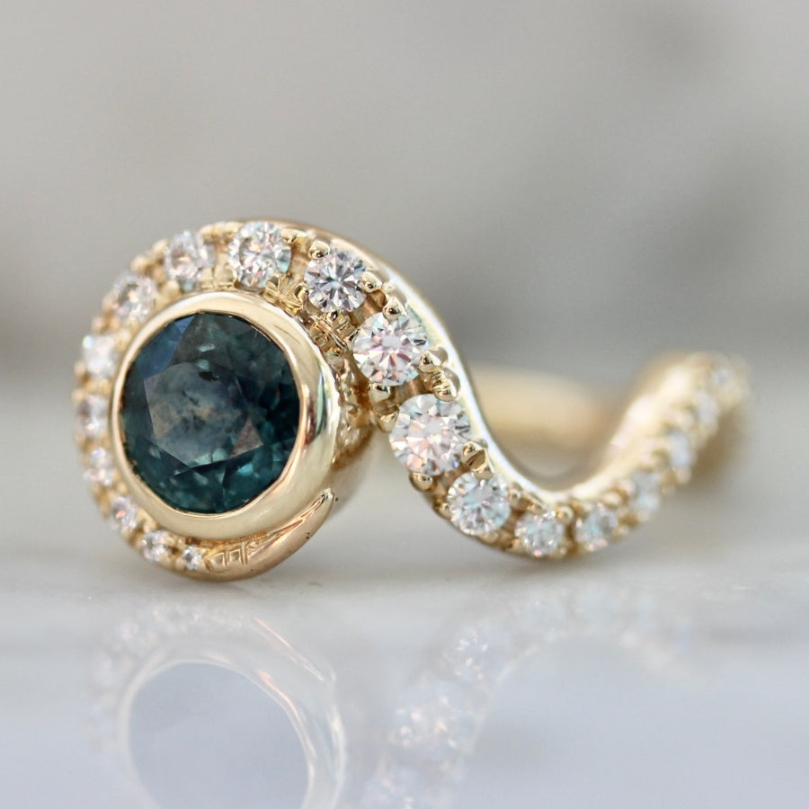 Starry Night Blue Round Brilliant Cut Montana Sapphire Ring