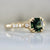 Stars Hollow Green Asscher Cut Sapphire Ring