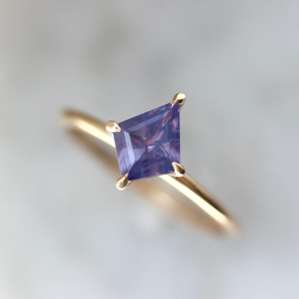 Sugar High Purple Kite Cut Opalescent Sapphire Ring