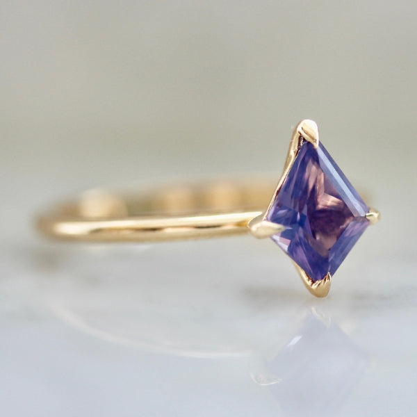 Sugar High Purple Kite Cut Opalescent Sapphire Ring