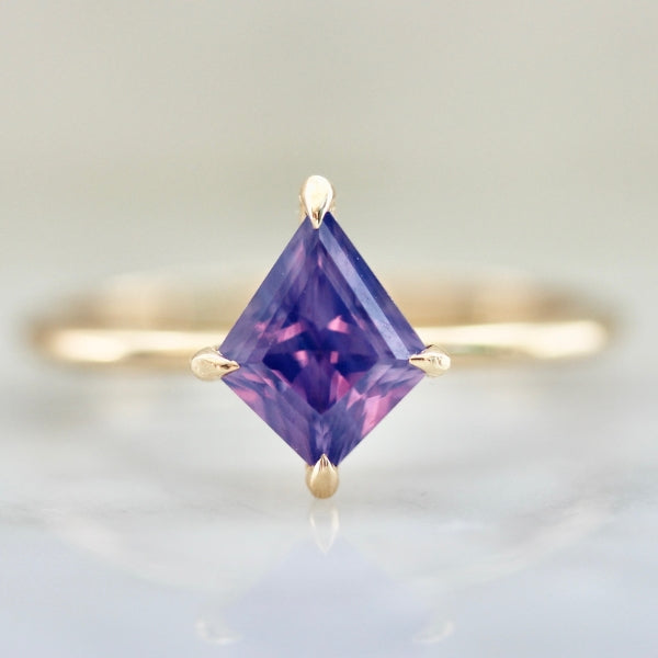 Sugar High Purple Kite Cut Opalescent Sapphire Ring