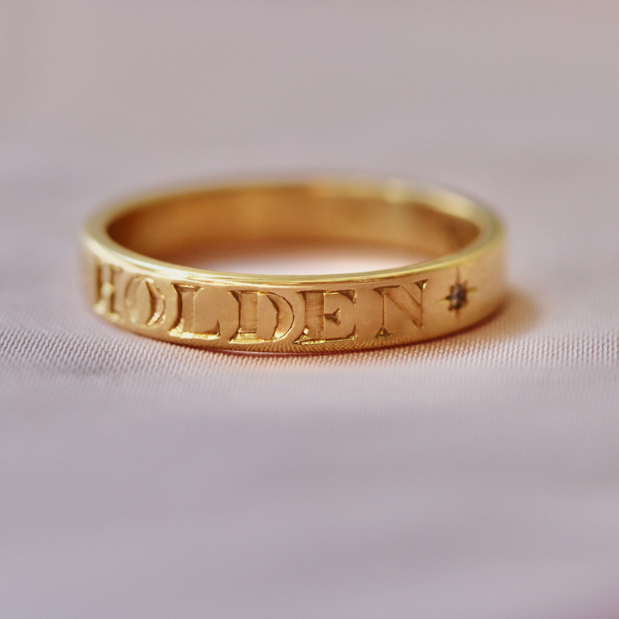 Super Bae Engravable Gold Band