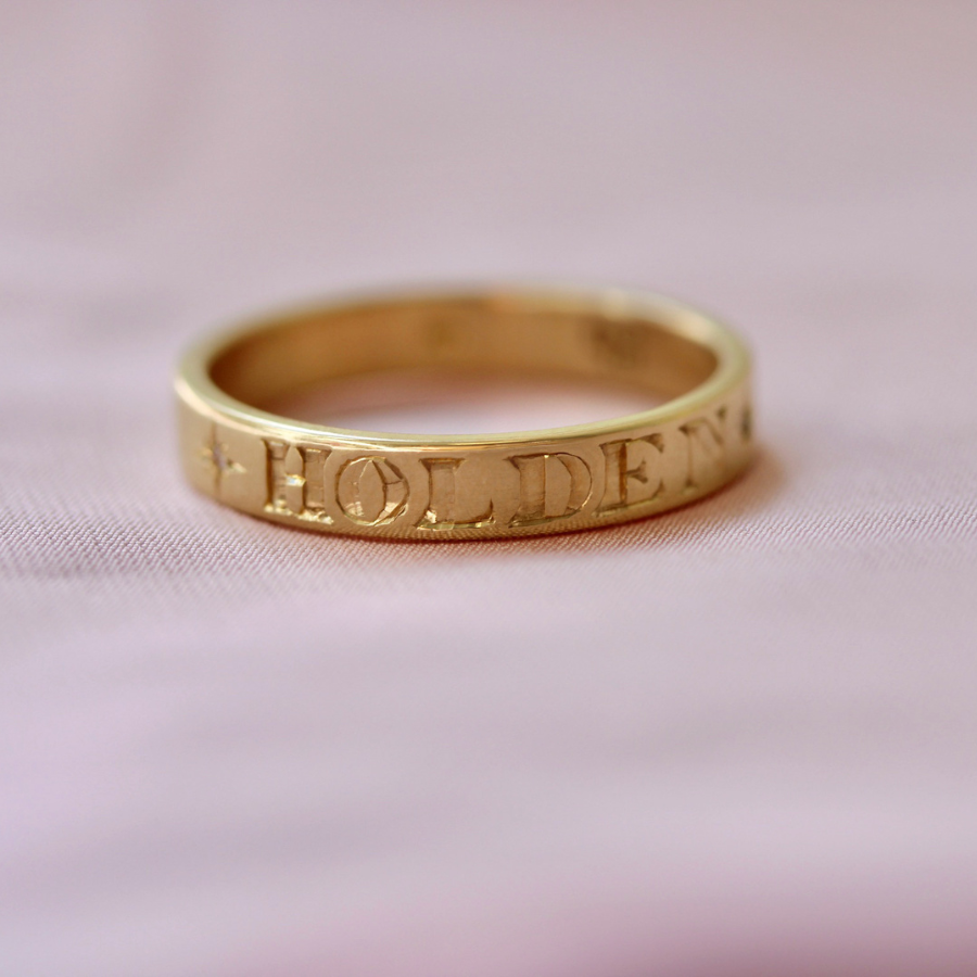 Super Bae Engravable Gold Band
