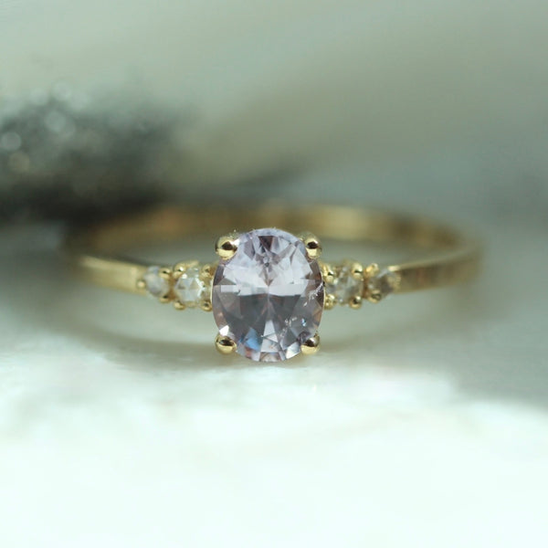 Sweet Cheeks Purple Oval Cut Sapphire Ring