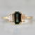 Teal Emerald Cut Sapphire Ring